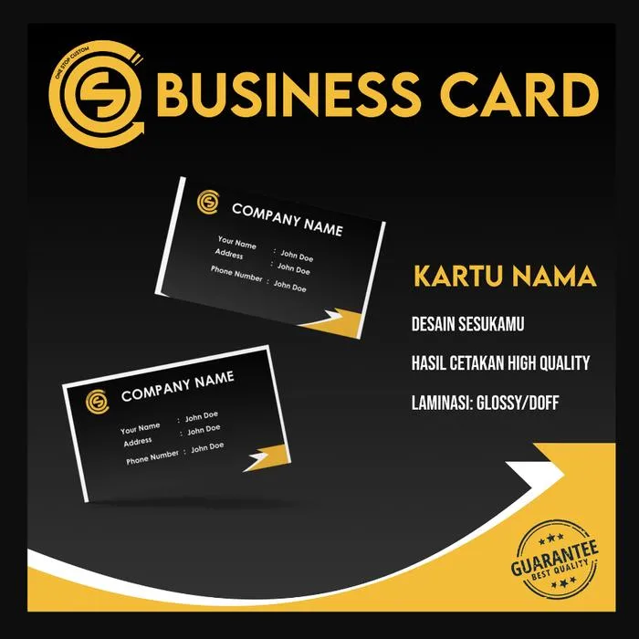 Cetak Busniess card - Kartu Nama Laminasi - 150gsm - 1 Sisi, Tanpa Laminasi