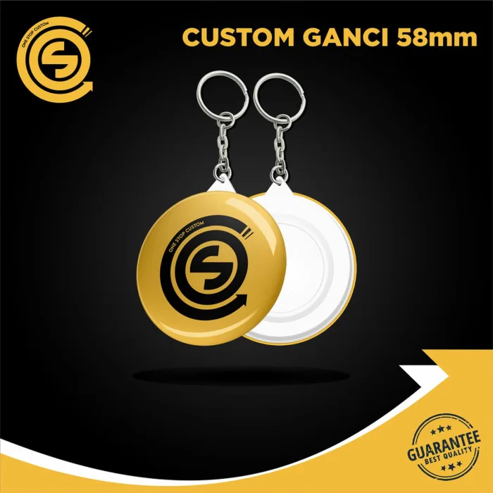 Key Chain - Gantungan Kunci Custome Tulisan / Foto - Ukuran 58 mm Ganci - Glossy