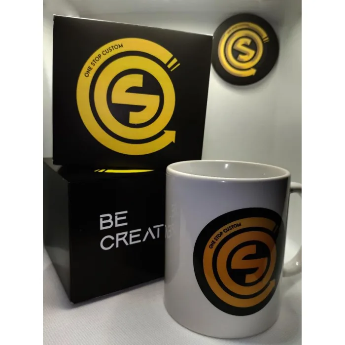 Mug Porcelain 11oz Custom Foto / Tulisan - Warna Putih Tinggi 8cm - Minuman, Kopi Wadah Kitchenware Teh - MUG + BOX PUTIH POLOS