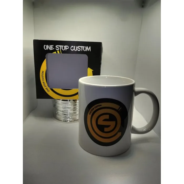 Mug Porcelain 11oz Custom Foto / Tulisan - Warna Putih Tinggi 8cm - Minuman, Kopi Wadah Kitchenware Teh - MUG + BOX PUTIH POLOS