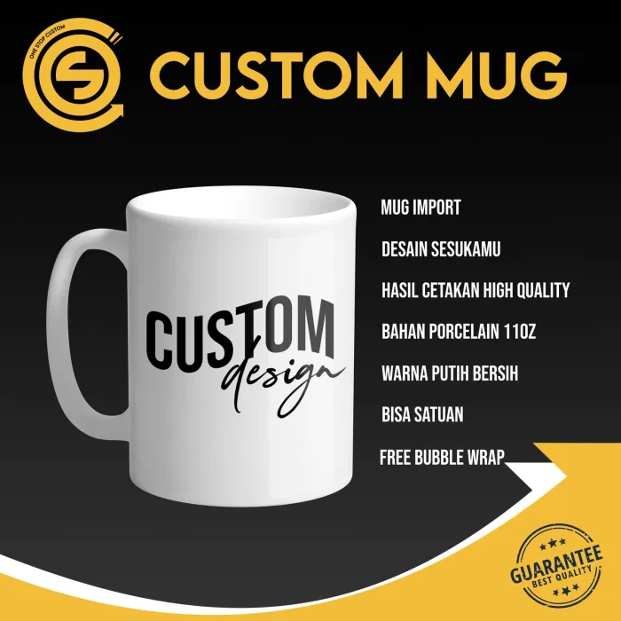 Mug Custom Tanpa Box - Tanpa Minimum Order