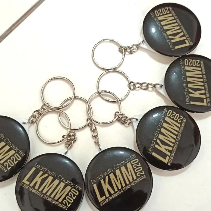 Gantungan Kunci Custom 44 mm - Laminasi - Glossy & Doff Matte - Kanvas - Broken Glass
